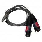 Used Rental Gear: Custom 4-Ft Y Cable w/ 3-Pin XLR Male & Female to 5-Pin Lemo