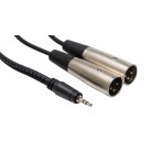 Hosa CYX-402M 6.6 Ft. (2-Meter) Stereo Breakout Y-Cable, 3.5mm (1/8 Inch) TRS to Dual XLR3M