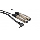 Hosa CYX-405F 5 Ft. Microphone Y-Cable, Dual XLR3F to Right-Angle 3.5 mm TRS