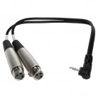 Hosa CYX-401F Dual 3-Pin XLR Female to Right-Angle 3.5 mm TRS Camcorder Microphone Cable - 1 Ft.