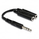 Hosa YPP-118 1/4-Inch TRS to Dual 1/4-Inch TRSF Y Cable - 6-Inch
