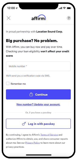 Steps to checkout with Affirm